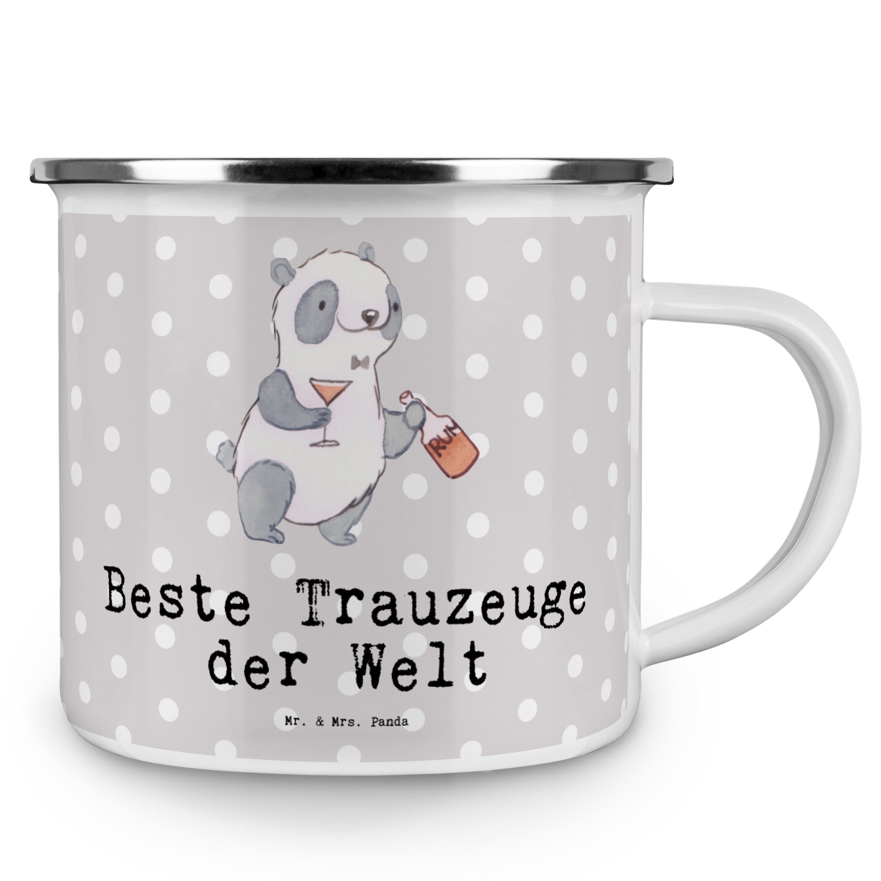 Grau Panda Br, Trauzeuge Panda Emaille - Kirche, - Bester Mr. Mrs. Welt der Becher Pastell & Geschenk,