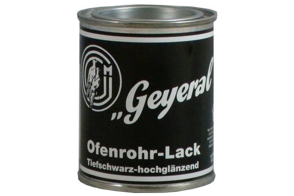 Geyeral Lack Ofenrohr-Lack 125 ml tiefschwarz hochglänzend