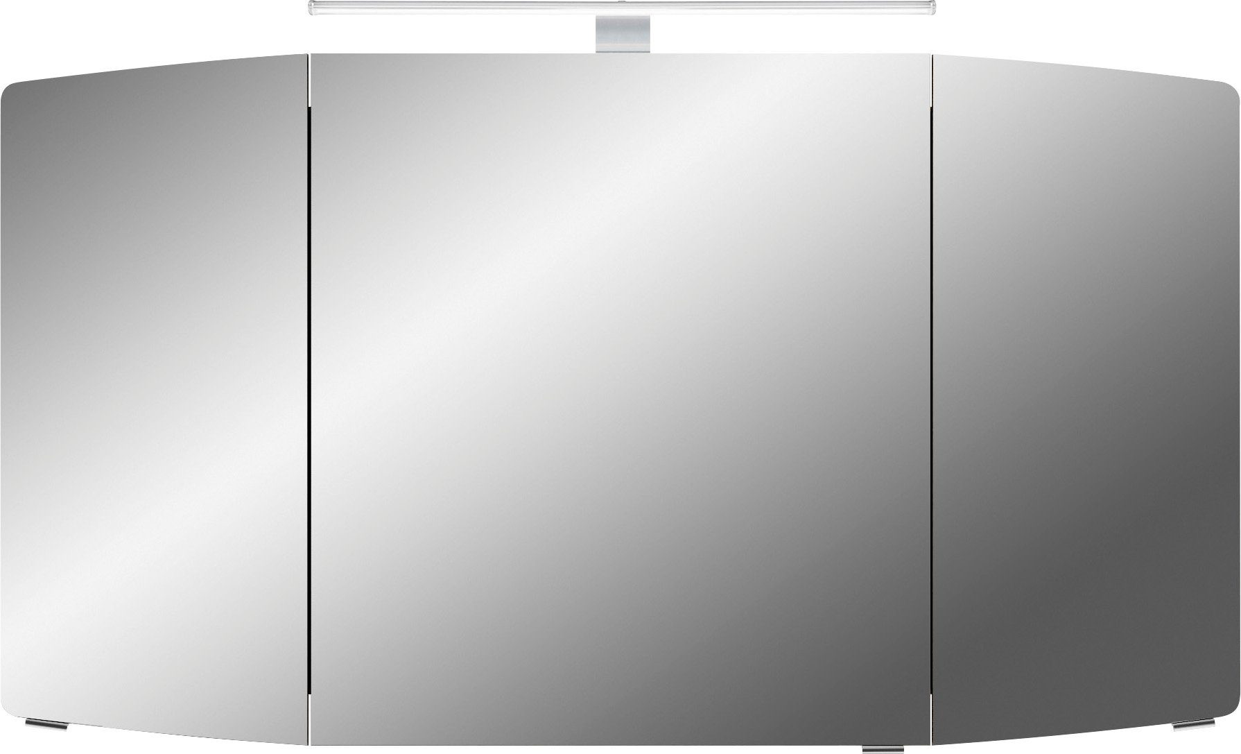Saphir Spiegelschrank Cassca Sprint Badschrank, 3 Spiegeltüren, 6 Einlegeböden, 120 cm breit inkl. LED-Beleuchtung, Türdämpfer, Schalter-/Steckdosenkombination