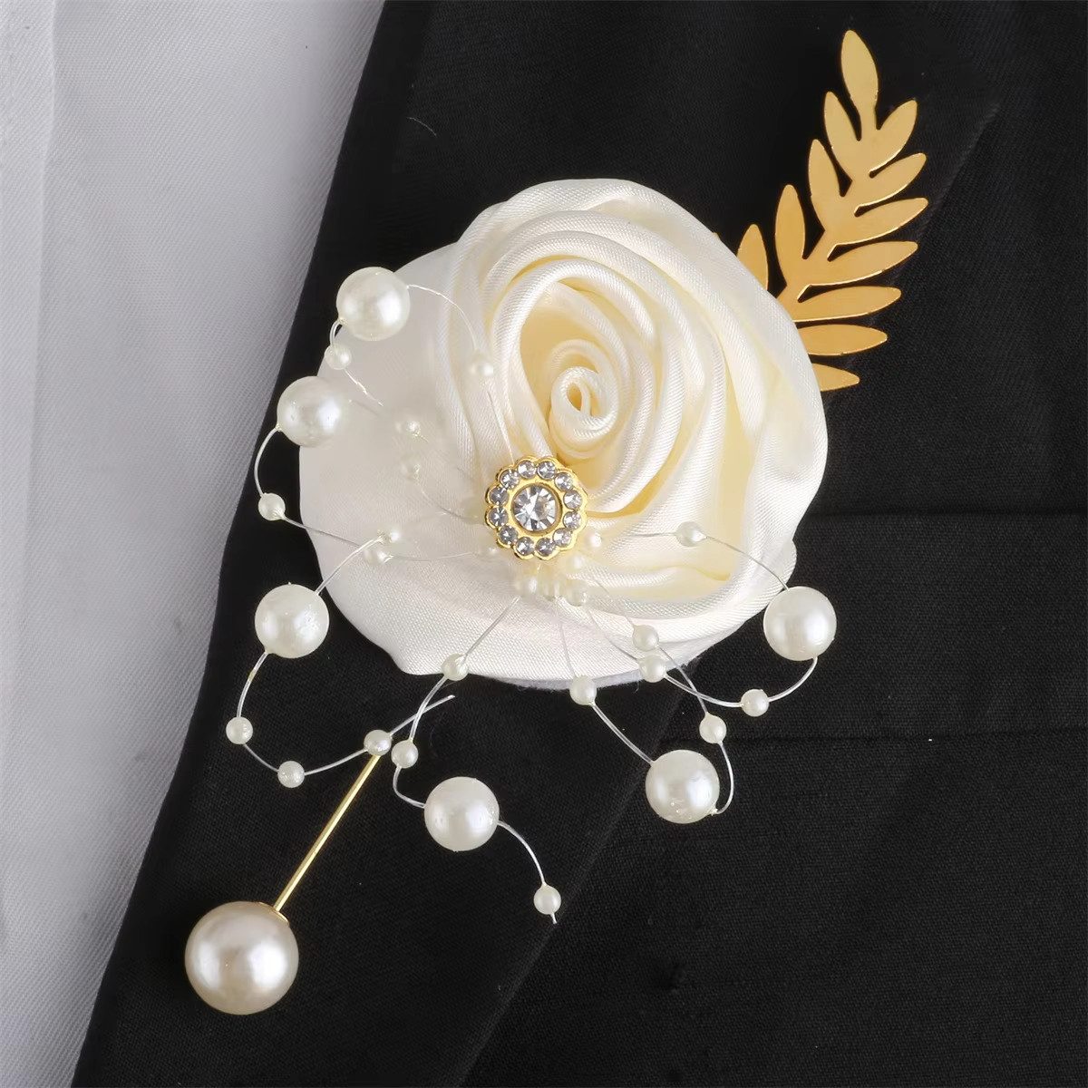 Ansteckblüte Corsagenbrosche Hochzeitsdeko Boutonniere Künstlicheblume 6*13CM