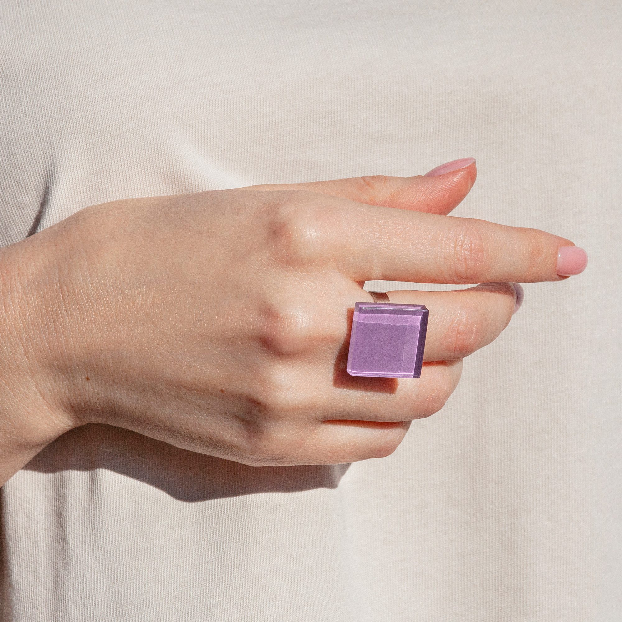 ALEXASCHA Fingerring Statement Ring mit Stein 20mm • größenverstellbar