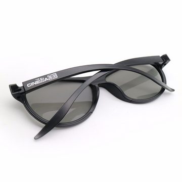 TPFNet 3D-Brille 3D Glasses Unisex Passive Polarisierte 3D Brille, zum Ansehen von Filmen 3D-Kino Brille - Farbe Schwarz - 12 Stück