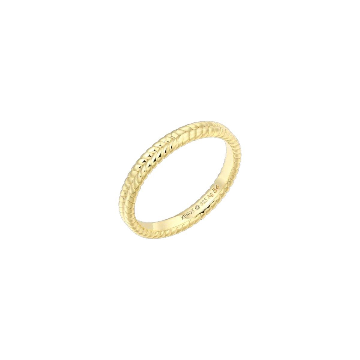 XENOX Fingerring Ring Damen Elle Sterlingsilber 18k Vergoldet XS91806G Gr. 54