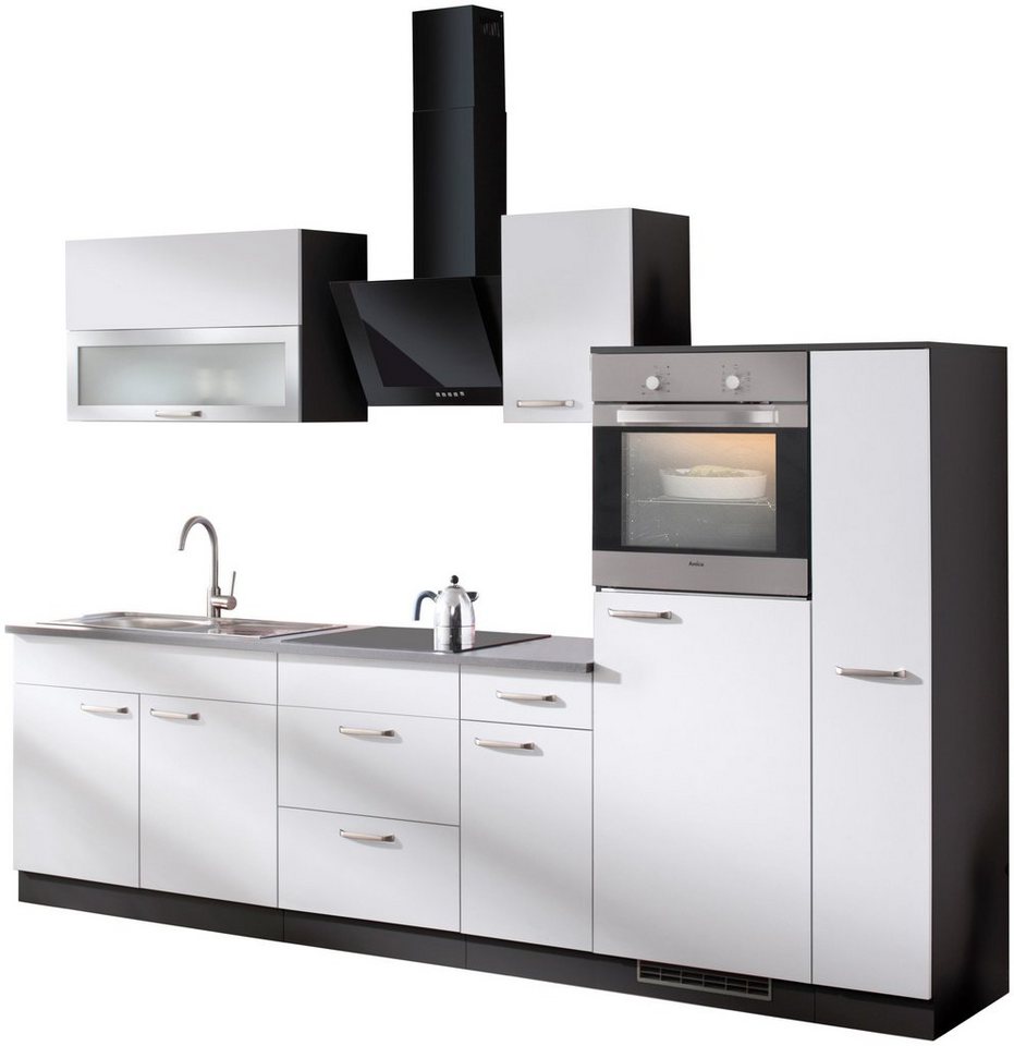 wiho Küchen Küchenzeile Michigan, mit E-Geräten, Gesamtbreite 290 cm