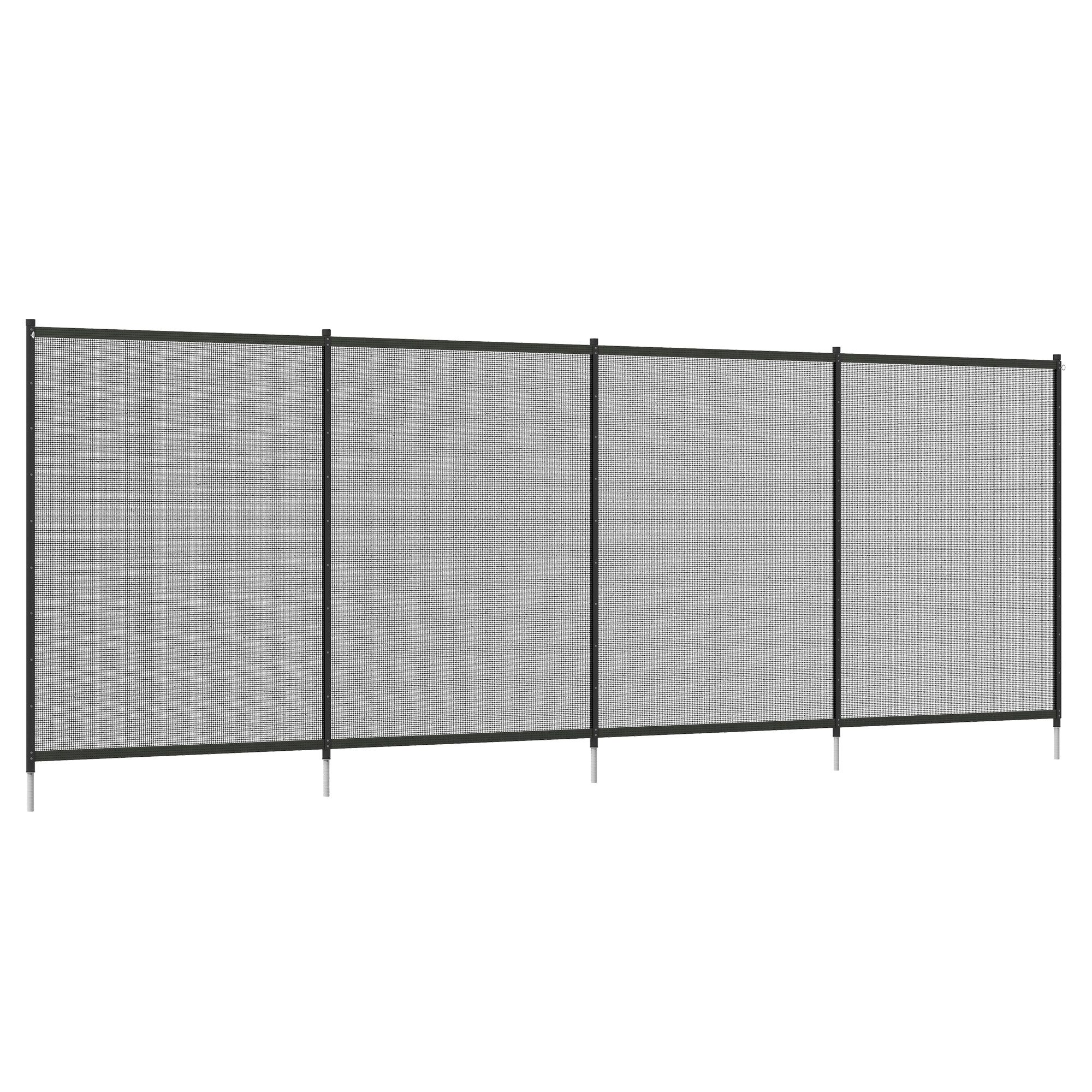 Outsunny Gartenzaun 93 x 150 cm Teichzaun, (Steckzaun, 4-St., Poolzaun), für Terrasse, Balkon, Mesh, Schwarz