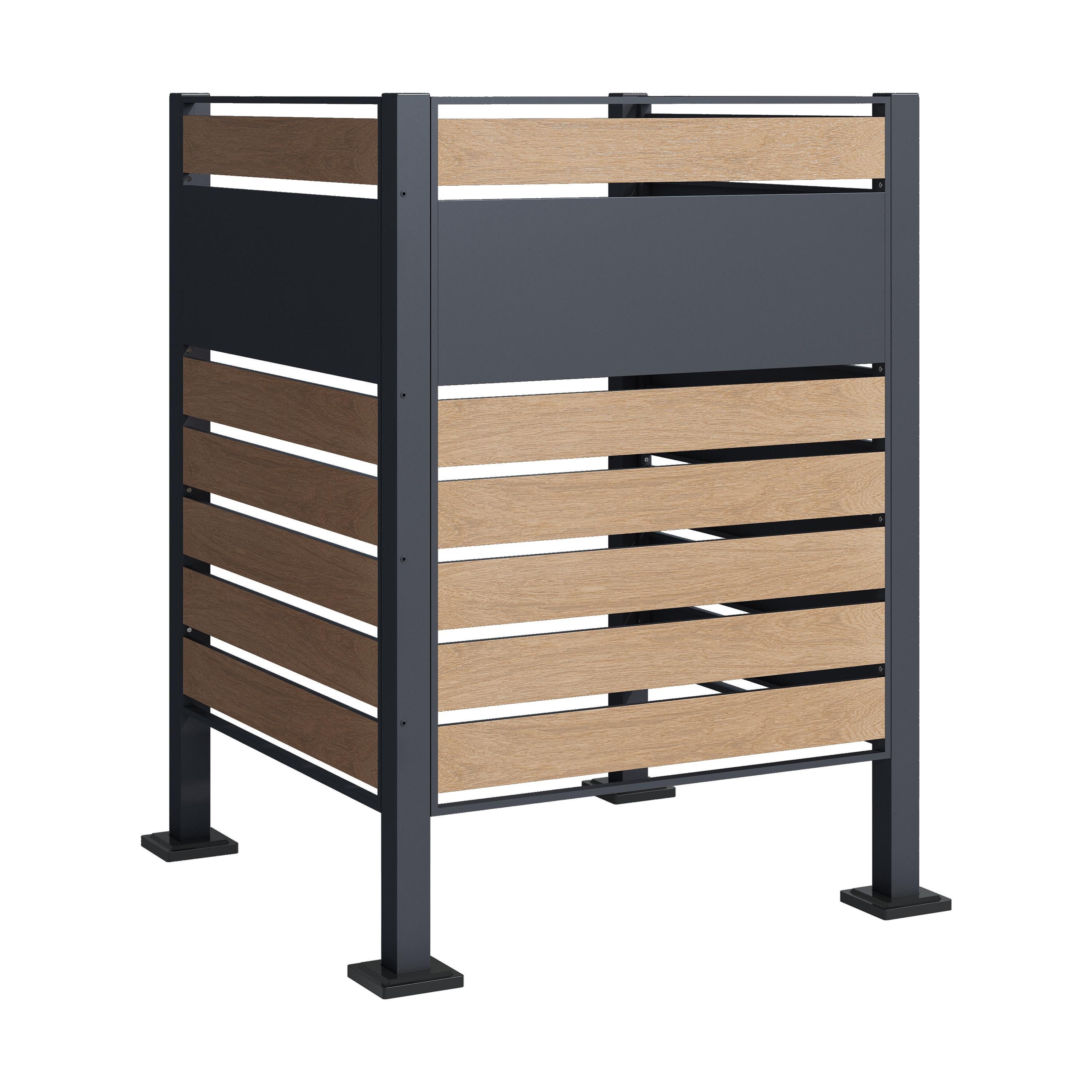 ESTEXO Mülltonnenbox Mülltonnenverkleidung Mülltonnenzaun 120 cm Garten Sichtschutz