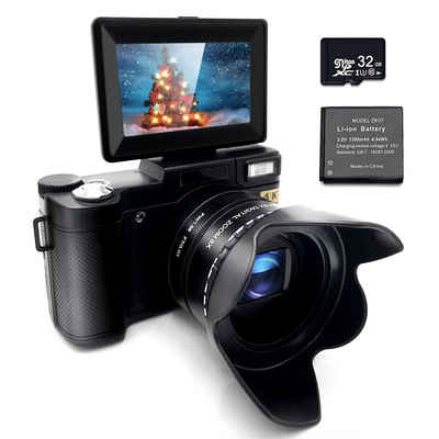 A Ade 4K Digitalkamera, 48MP Kompakte Fotokamera mit 3,0 Zoll Bildschirm Kompaktkamera (Wide D117 H88 V63, 48 MP, 5x opt. Zoom, inkl. 32GB TF-Karte, 8x Digitalzoom)