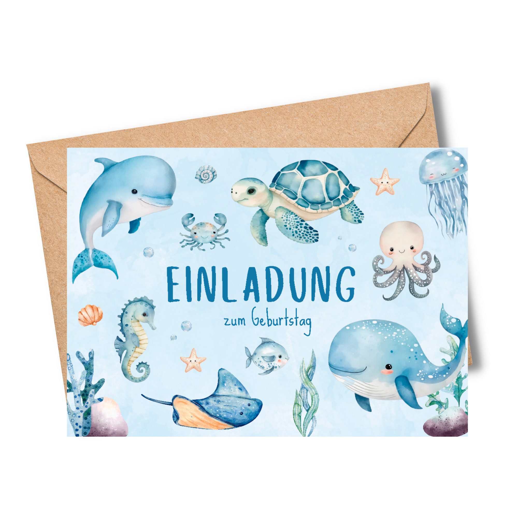 MeinBaby123® Einladungskarten Kindergeburtstag inkl. 10 Umschläge, Kindergeburtstag Jungs und Mädchen, Geburtstagseinladungen Kinder