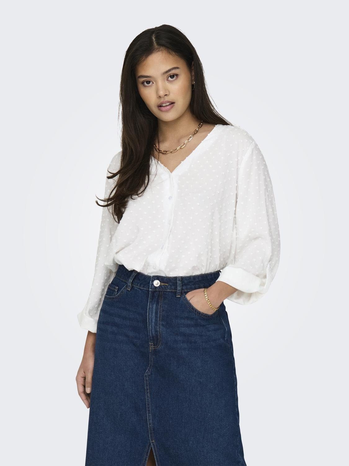 JACQUELINE de YONG Blusenshirt Haifischkragen Knopfleiste günstig online kaufen