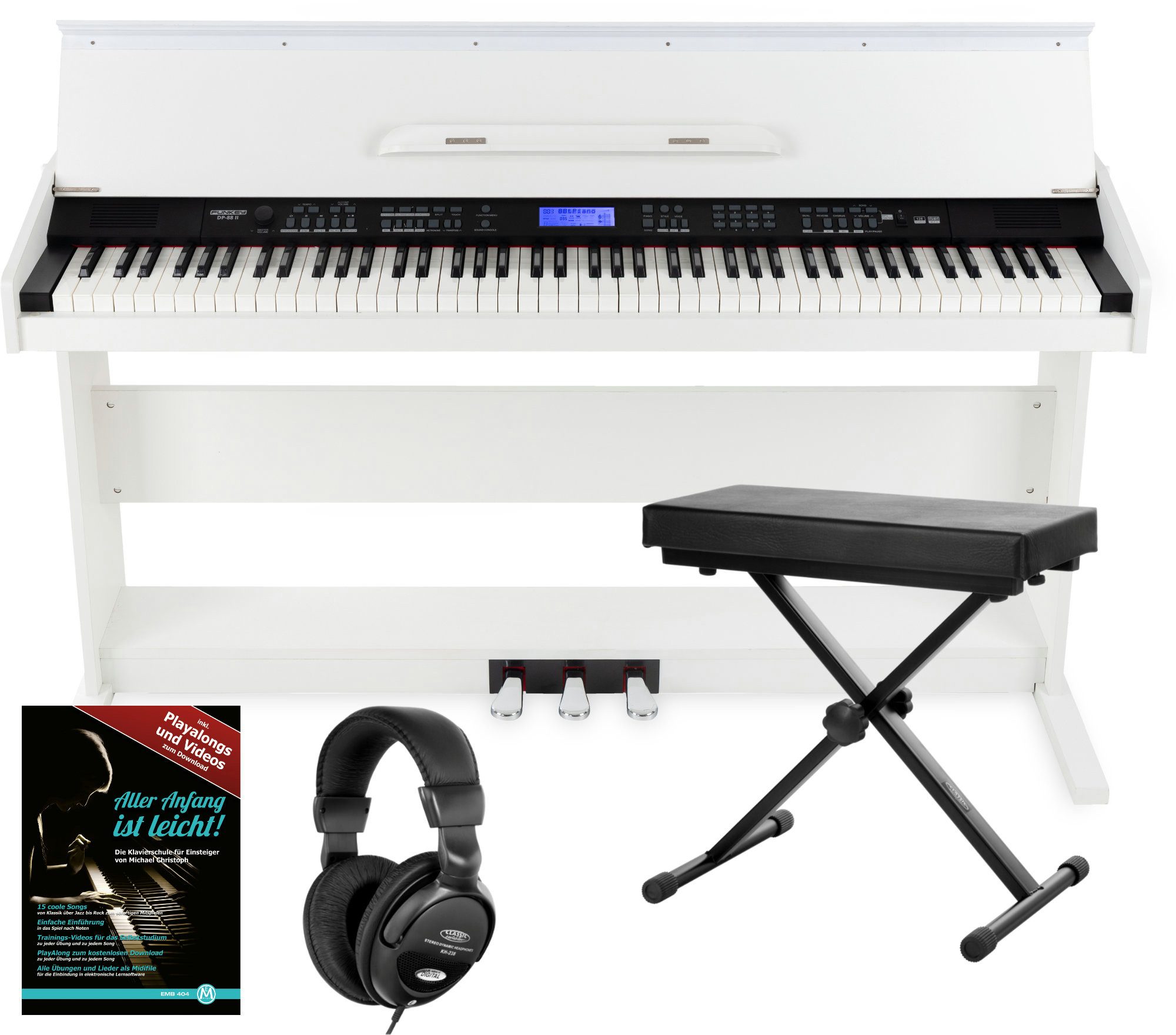 Digitalpiano DP-88 II E-Piano mit 88 anschlagsdynamische Tasten