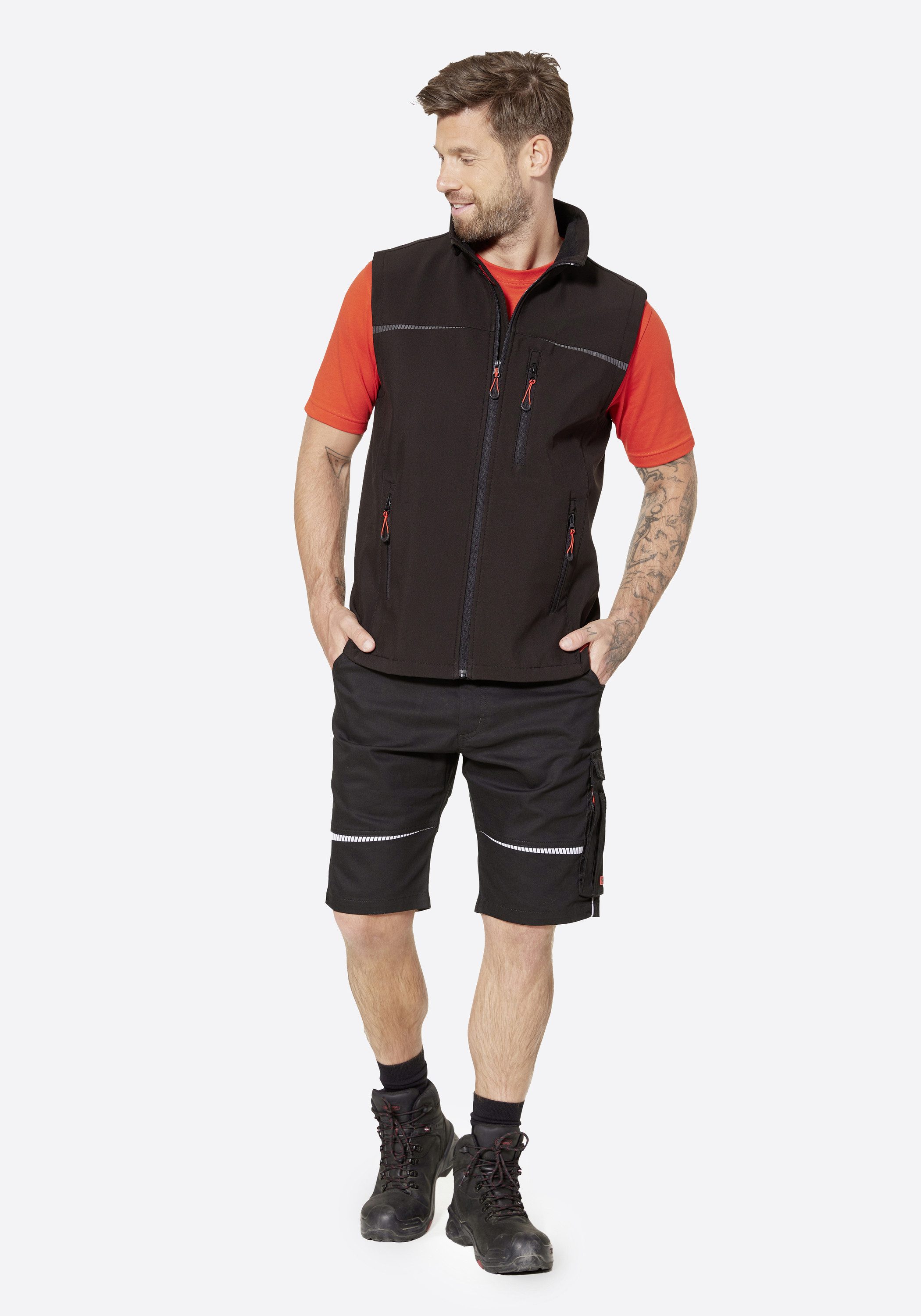 HERO by John Medoox Arbeitsweste Workwear Arbeits-Cargoweste Softshell Arbeits-Cargoweste Softshell Funktionsqualität für Herren