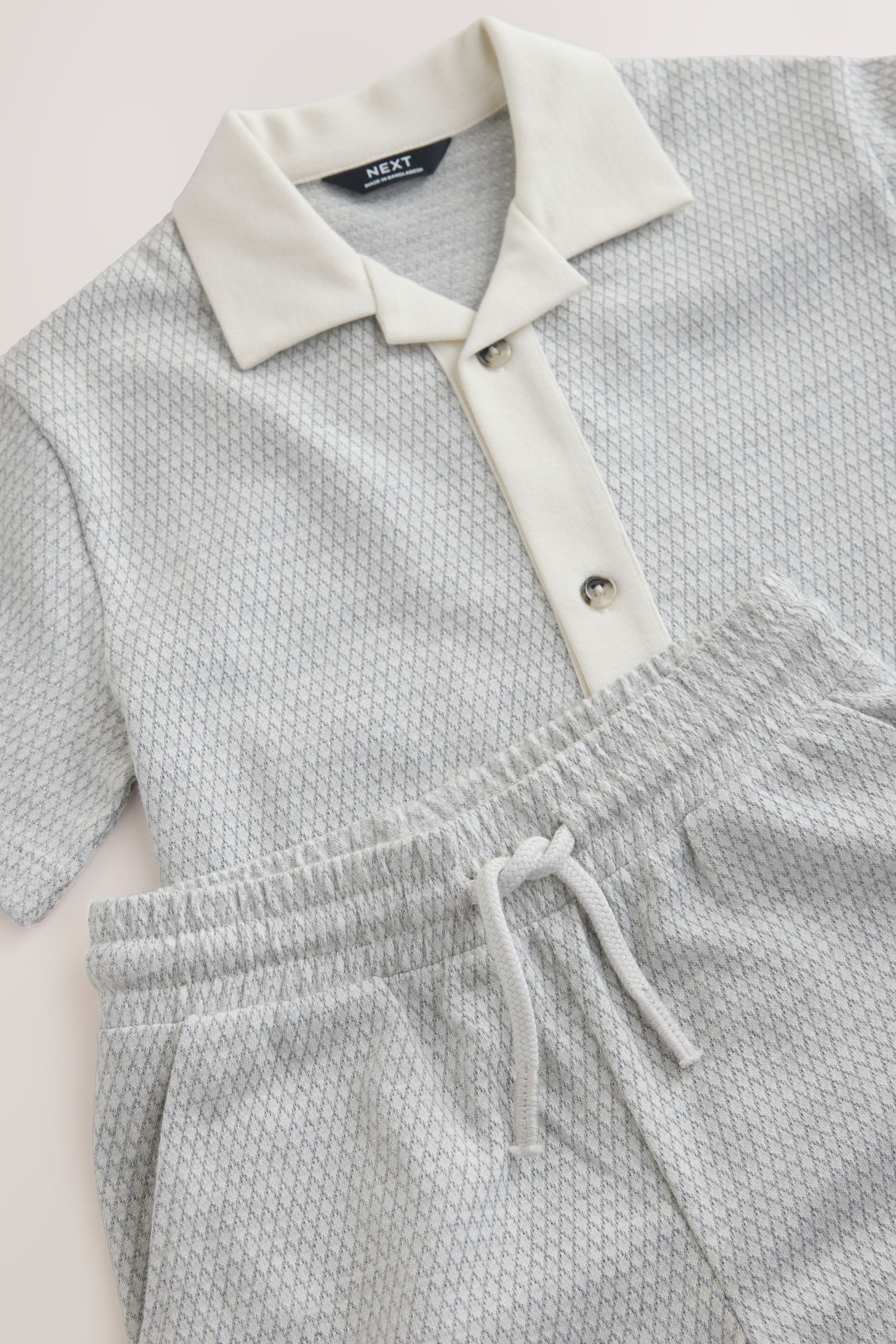 Next Shirt & Shorts Durchgeknöpftes Hemd mit Revers und Shorts im Set (2-tlg)