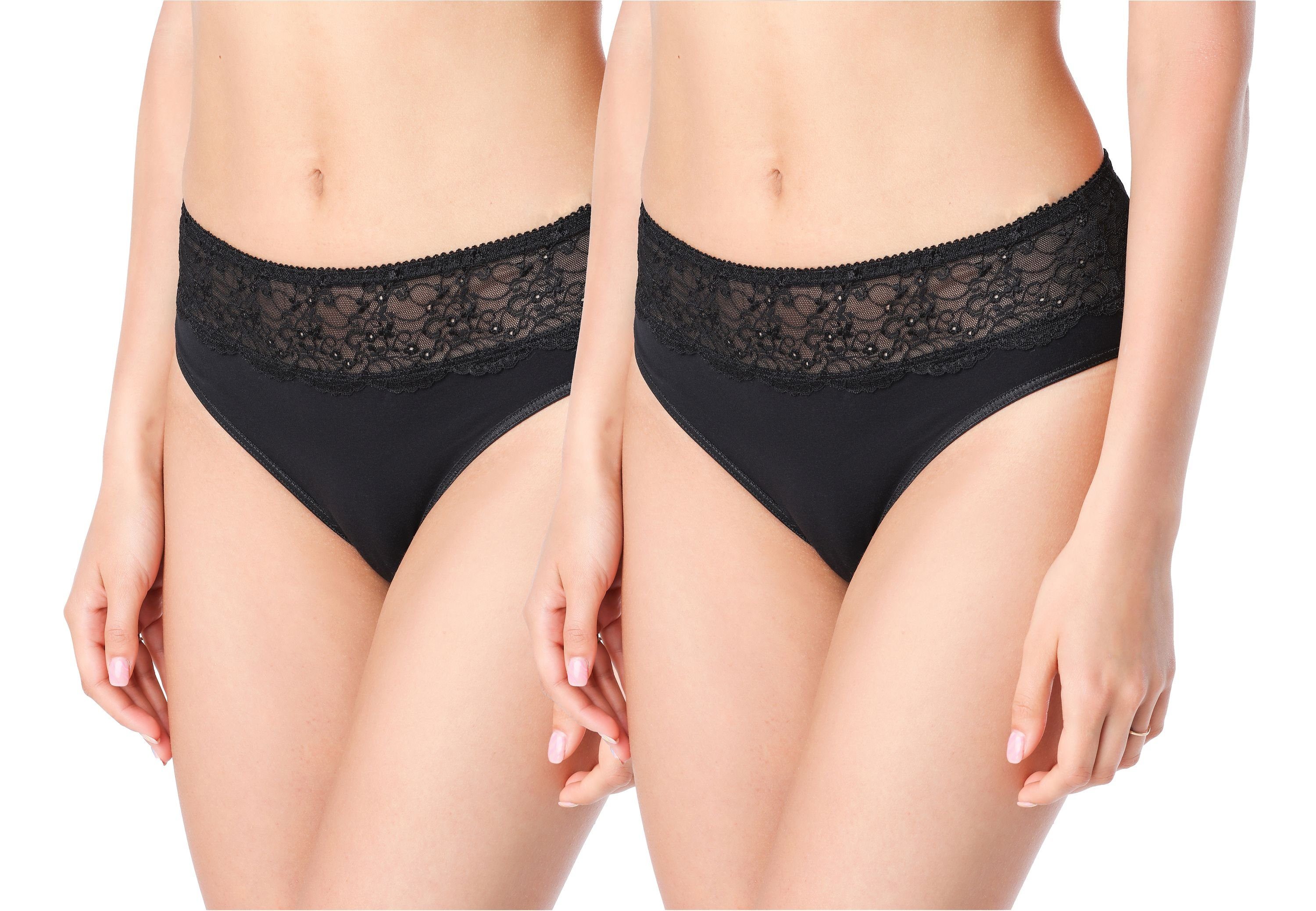 Bellivalini Slip Damen Slip BLV50-196 (1-St) 2Pack-SchwarzSchwarz