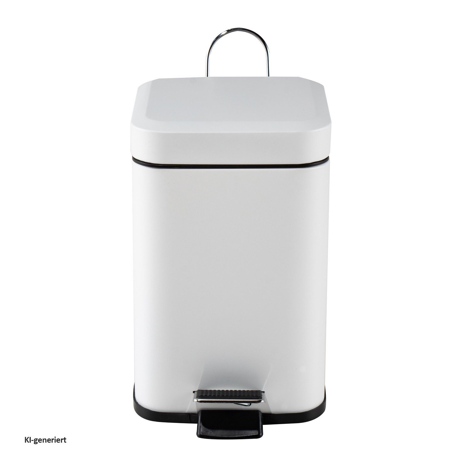HTI-Living Kosmetikeimer Treteimer eckig Jannik 3 Liter Weiß, Mülleimer Kosmetikeimer mit Soft-Close-Deckel