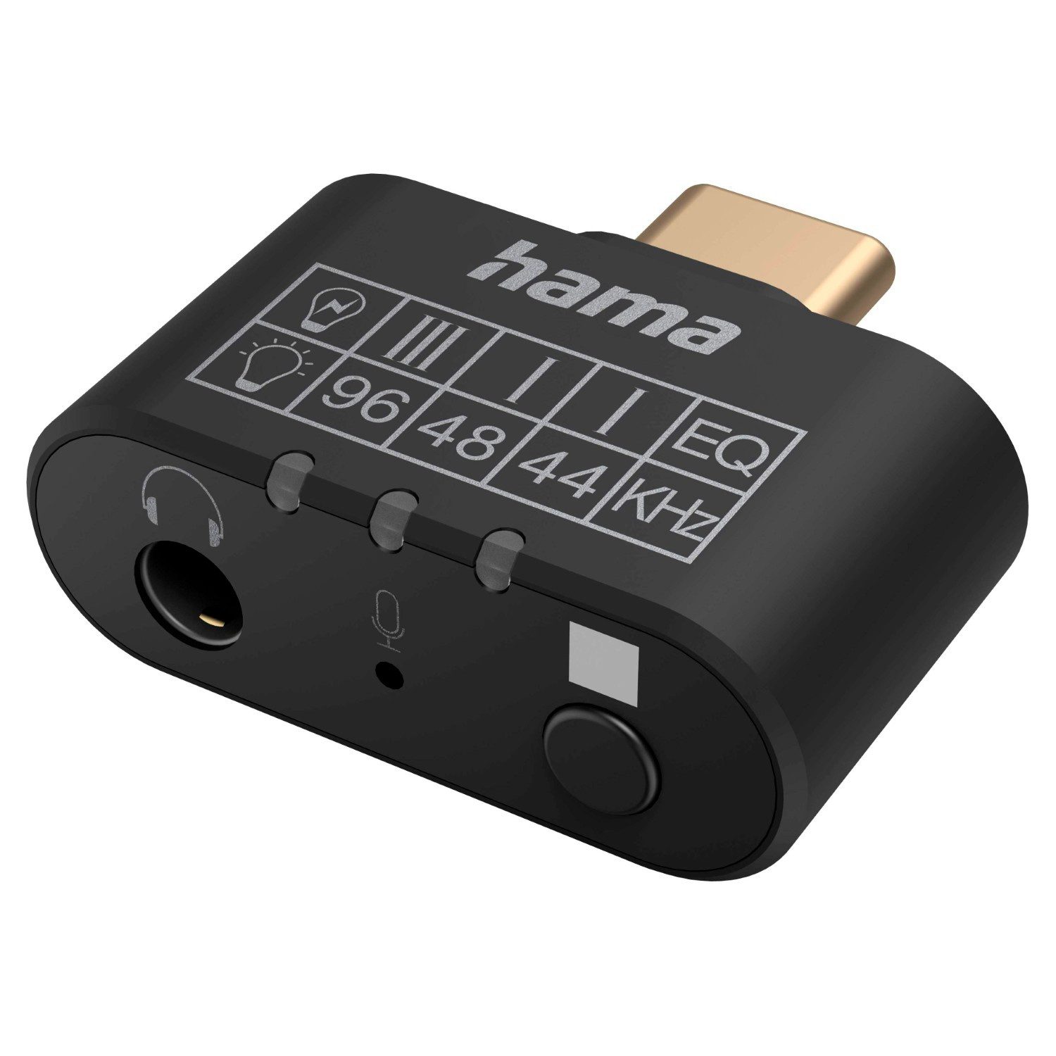 Hama HiFi Audio-Adapter USB-C auf 3,5mm Klinke EQ USB-Adapter USB-C zu 3,5mm Klinke, AUX + Equalizer + Mikrofon für Handy Smartphone Tablet PC Notebook