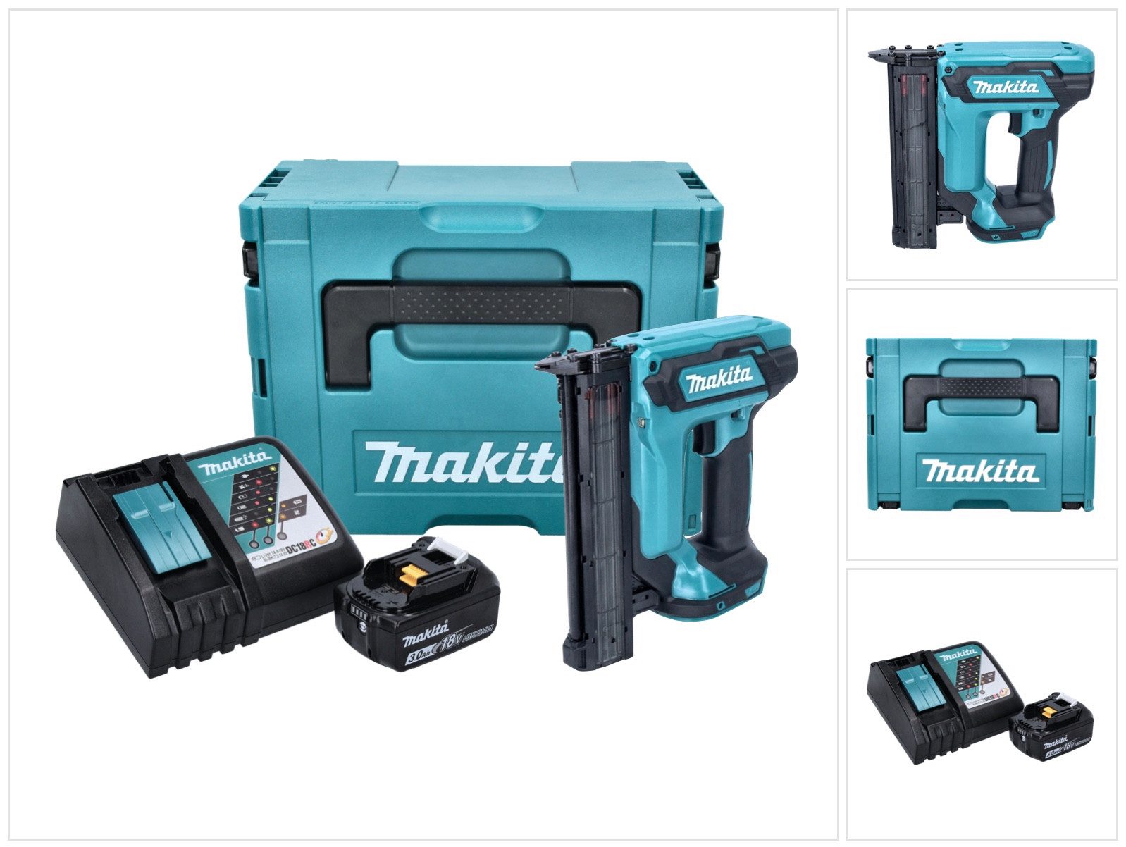 Makita Stauchkopfnagler DFN 350 RF1J Akku Stauchkopfnagler 18 V 15 - 35 mm + 1x Akku 3,0 Ah +