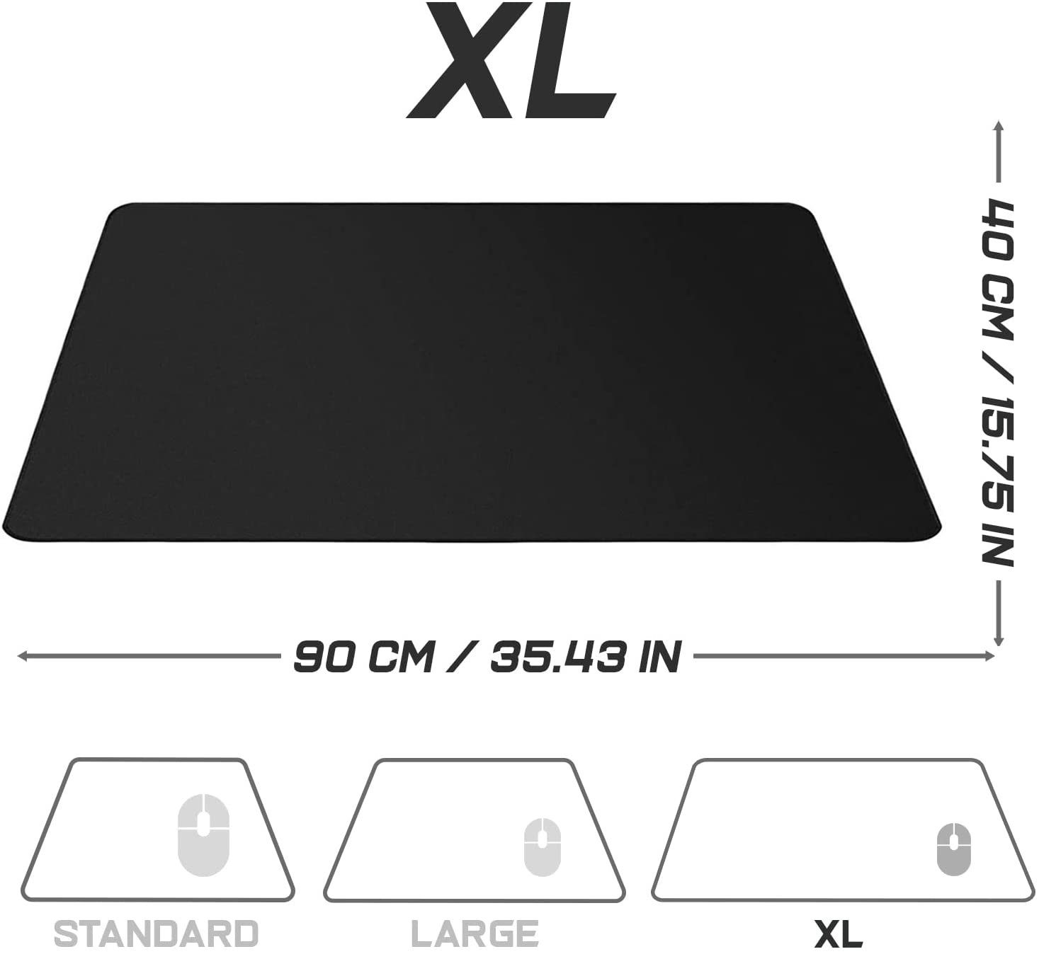 MAXLVL Gaming Mauspad 900 x 400mm - Fransenfreie Ränder - rutschfest (Großes Mousepad präzises und langlebiges Large Mouse Pad), Rutschfeste Schreibtischunterla – Bild 3 von 5