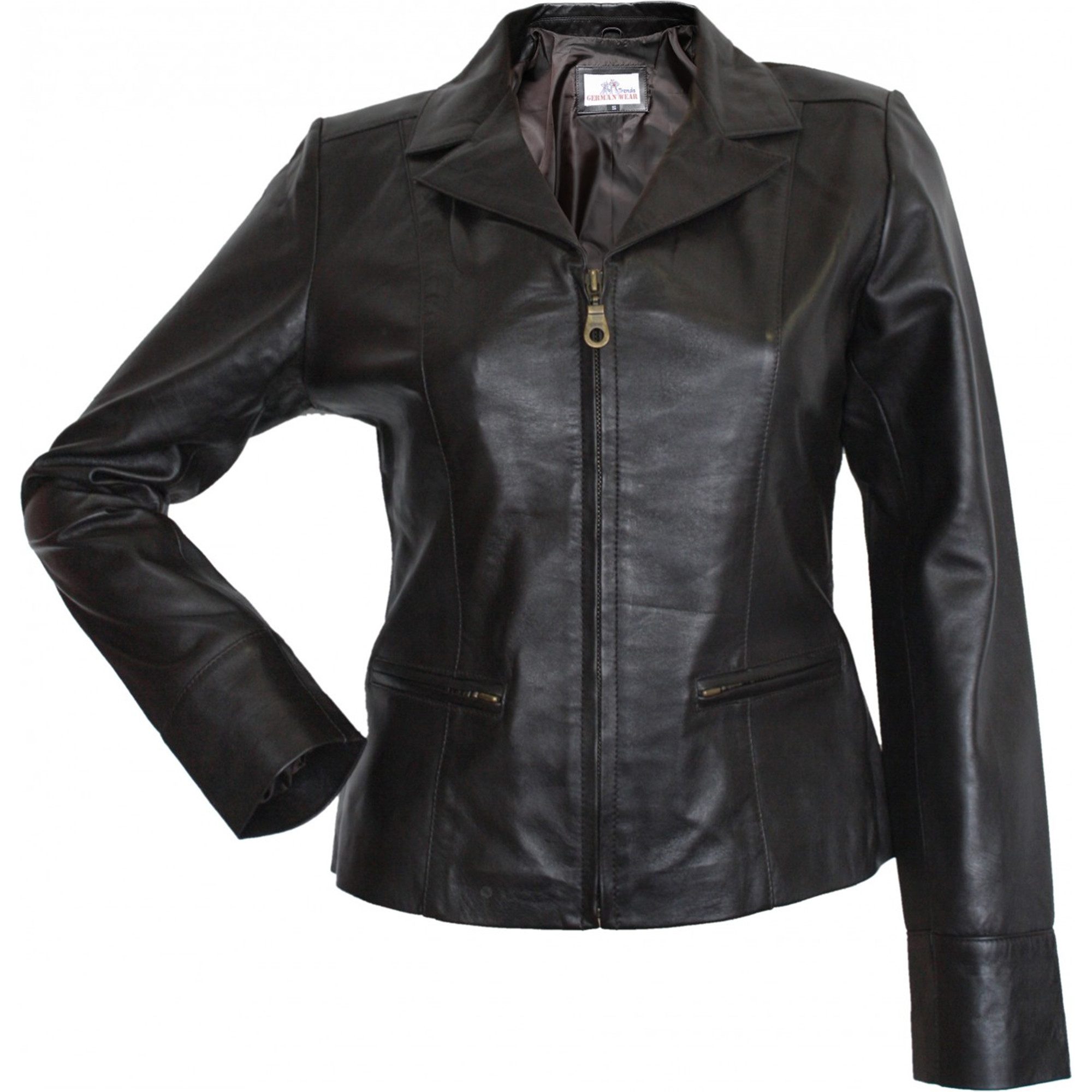 German Wear Lederjacke Trend 401J braun Damen Lederjacke Jacke aus Lamm Nappa Leder Braun