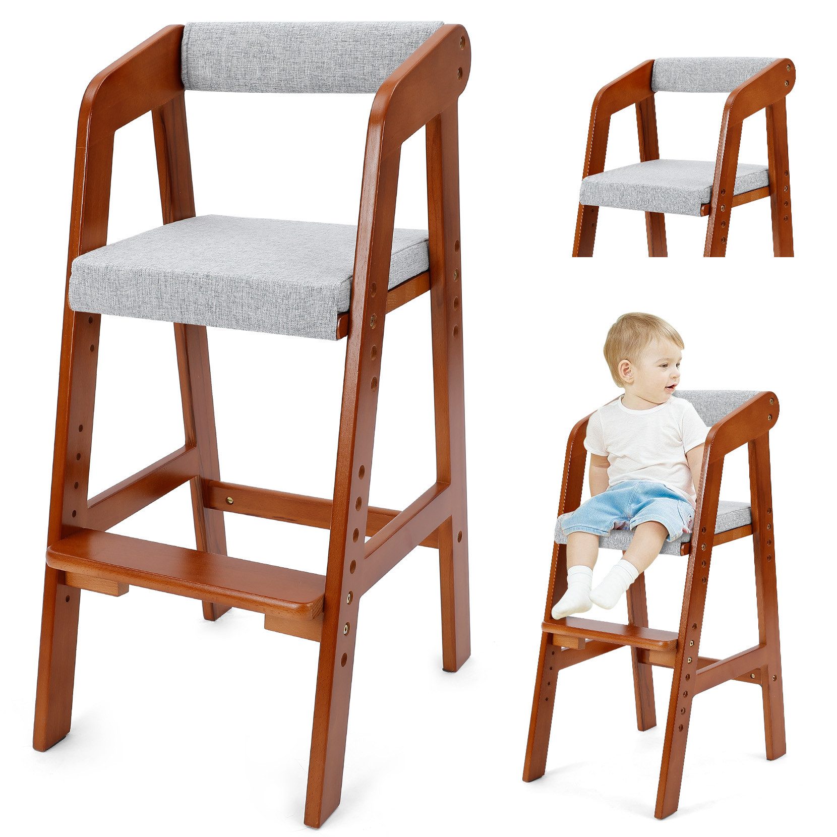 YOLEO Stuhl Kinderstuhl Mitwachsender Holz Stuhl günstig online kaufen