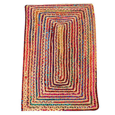 Teppich Jute Teppich Esha bunt rechteckig, Teppichläufer im Boho-Stil, Casa Moro, rechteckig, Geschenkideen