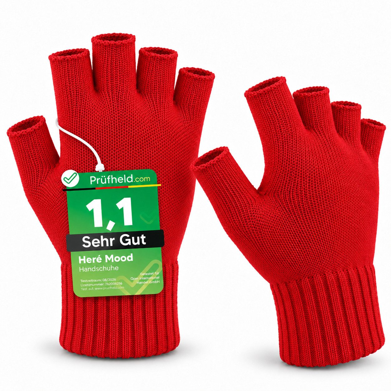 herémood Strickhandschuhe Fingerlose Handschuhe Winter für Damen Herren, Winterhandschuhe vollständig bedeckte Finger; Testsiegel SEHR GUT (Note 1,1)