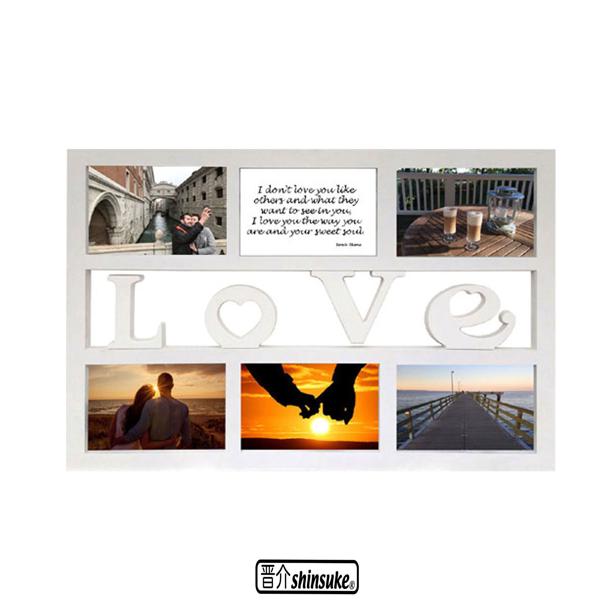 Bilderrahmen Collage Рамки Love - Wechselrahmen - Kunststoff weiss Multishot