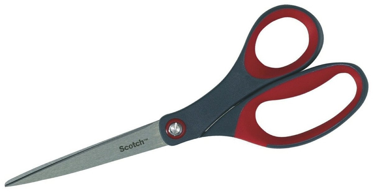 SCOTCH Papierscheren Präzisions-Schere 20cm mit Komfortgriff rot/grau