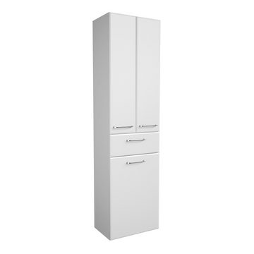 Lomadox Badmöbel-Set QUEBEC-66, (Spar-Set, 3-St), weiß Hochglanz 130/200/33 cm
