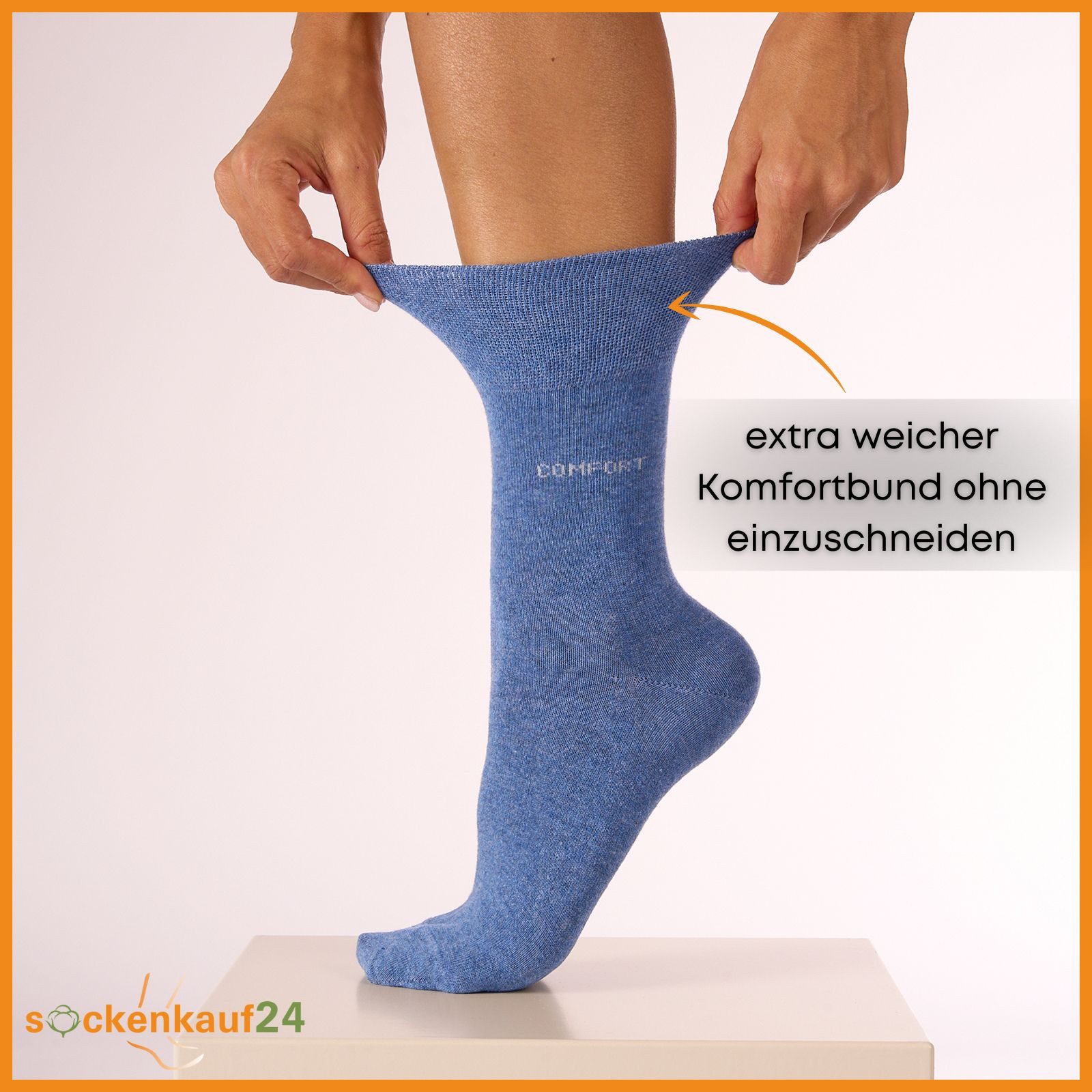 sockenkauf24 Gesundheitssocken Comfort Socken ohne Gummibund & ohne Naht mit Komfortbund (10-Paar) Diabetiker Socken ohne Gummi aus Baumwolle für Damen und Herren