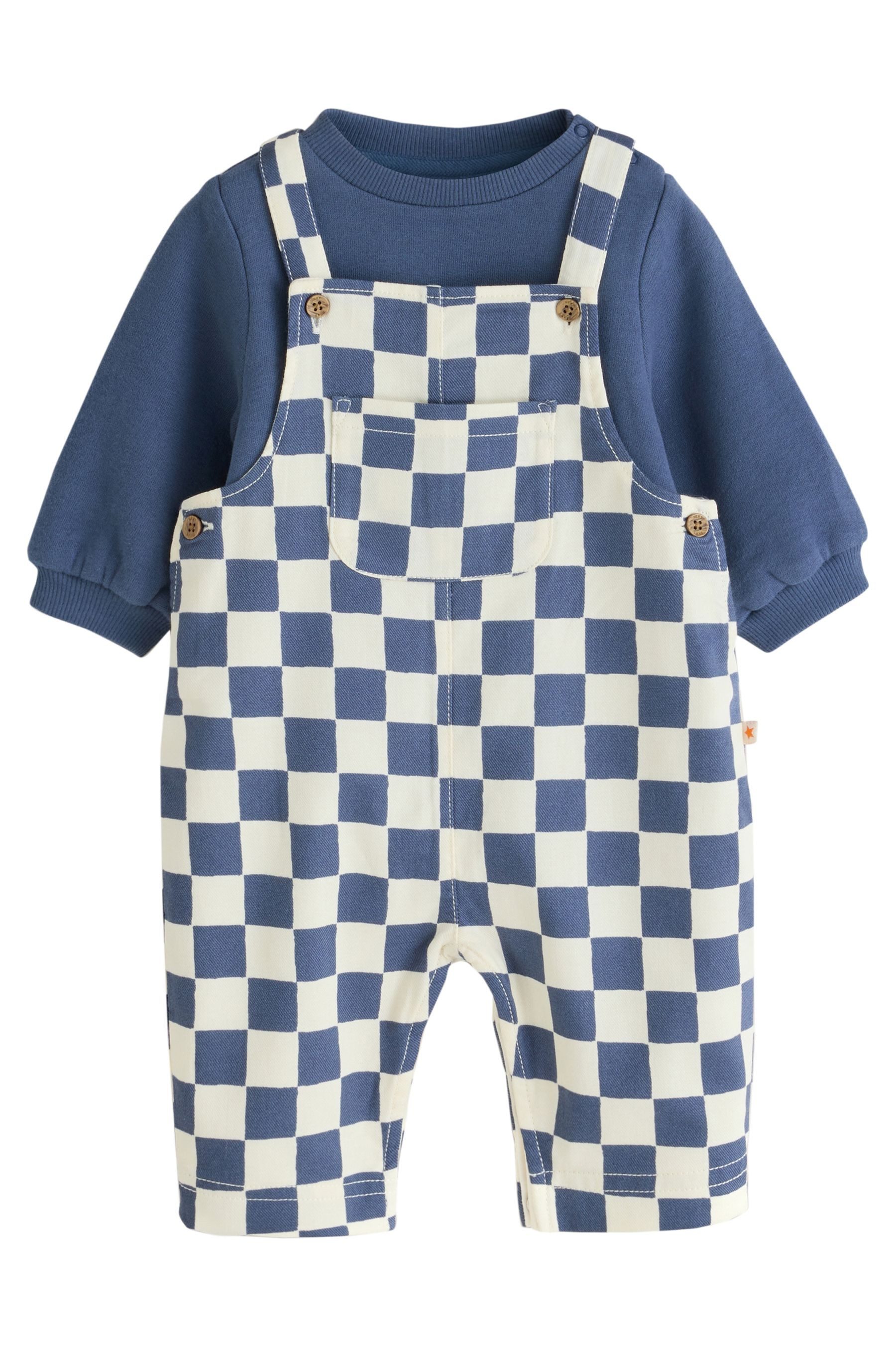 Next Body & Hose Twill-Latzhose und Bodysuit für Babys im Set (2-tlg)