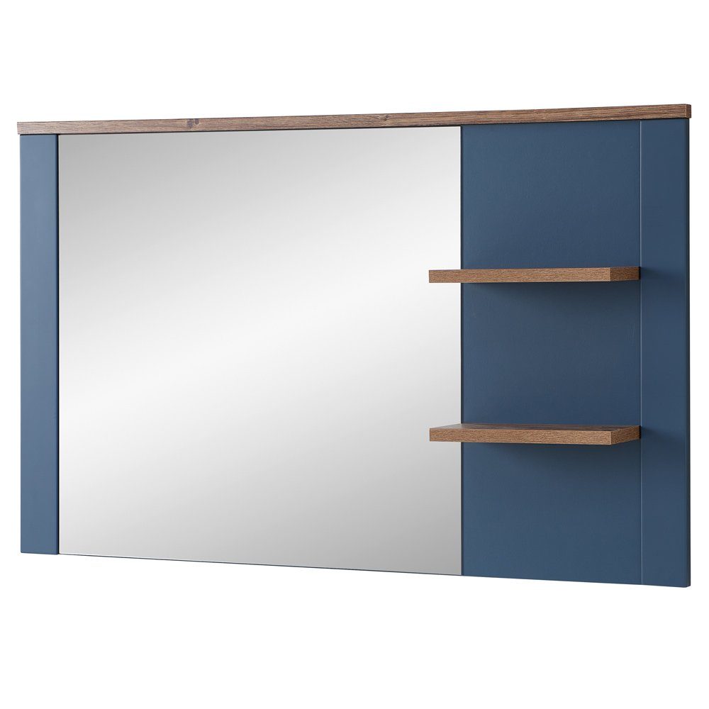 Lomadox Wandspiegel DEVON-36, mit Ablagen Garderobe Flur matt blau mit Eiche Landhausstil 130 cm