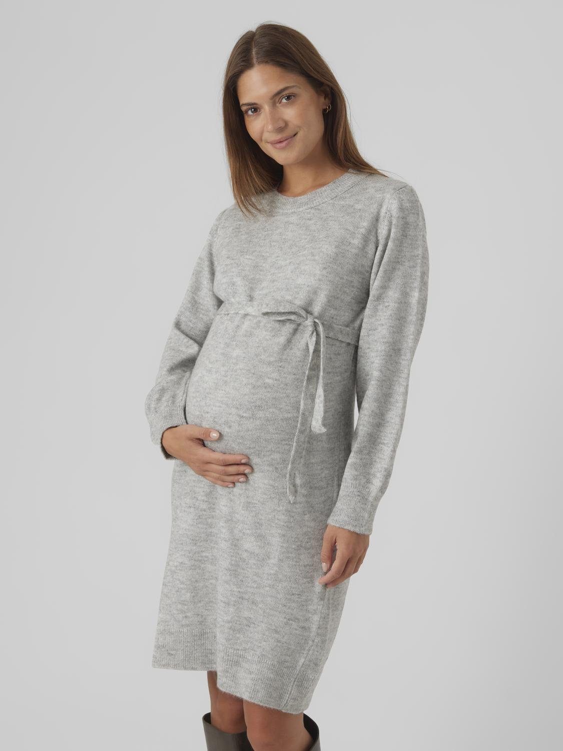 Mamalicious Umstandskleid MLNEWANNE L/S ABK KNIT DRESS A. NOOS Regular Fit, mit Rundhalsausschnitt, kurz, Langarm