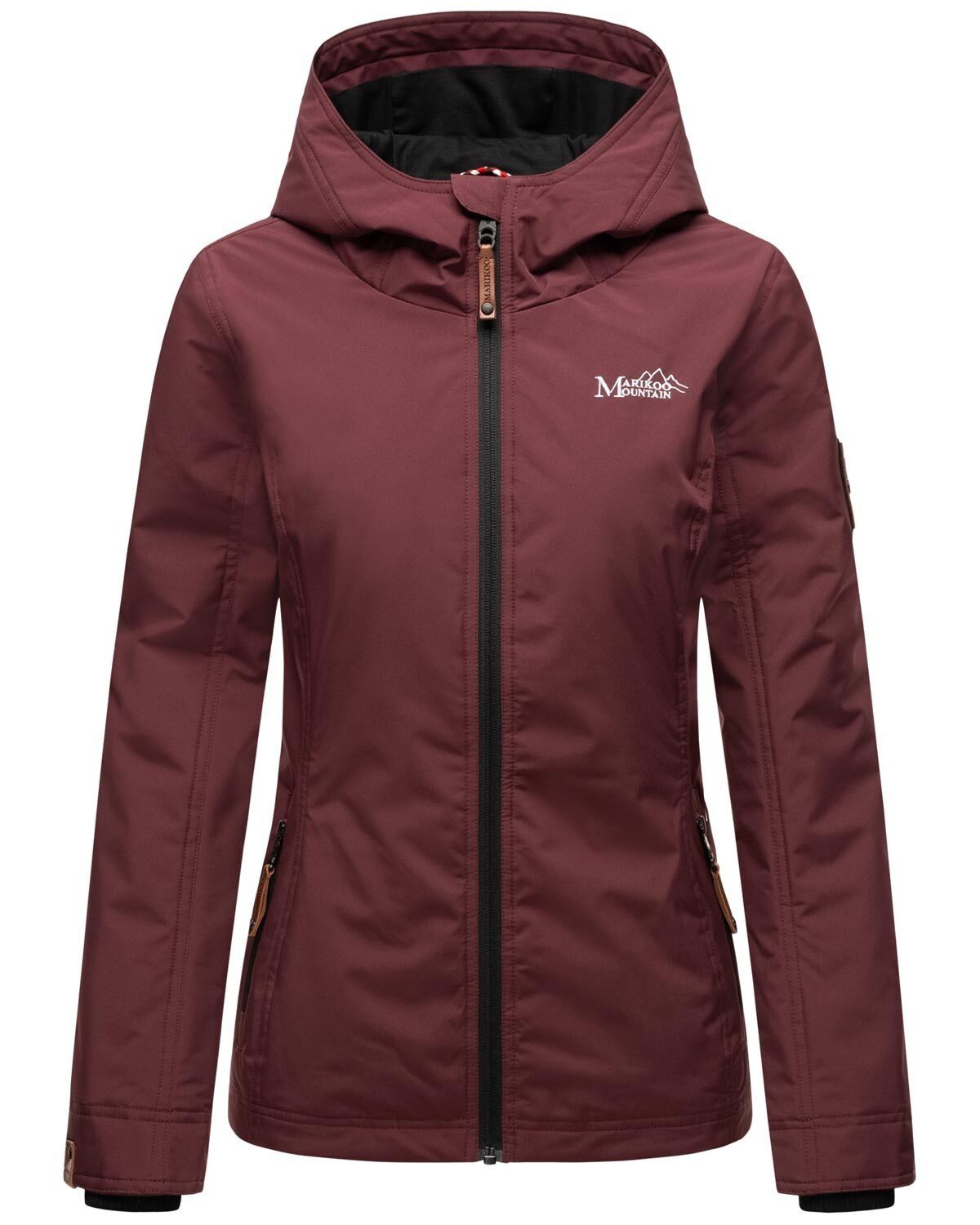 Marikoo Outdoorjacke Brombeere Sportliche Übergangsjacke mit Kapuze und schützendem Kragen – Bild 2 von 5