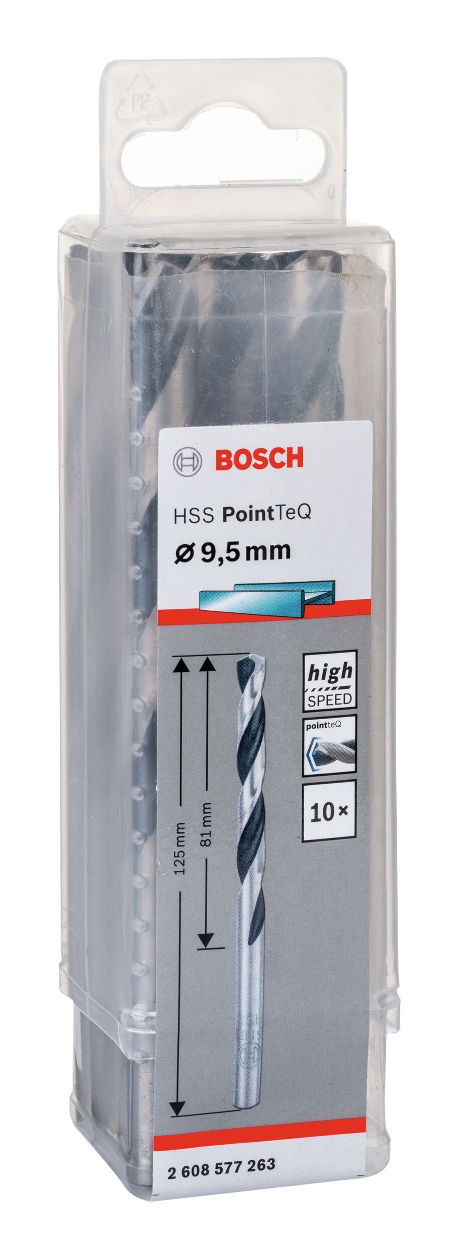 HSS 10er-Pack mm Metallspiralbohrer PointTeQ BOSCH (DIN 338) 9,5 Stück), - (10 Metallbohrer, -