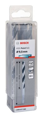BOSCH Metallbohrer, (10 Stück), HSS PointTeQ (DIN 338) Metallspiralbohrer - 9,5 mm - 10er-Pack