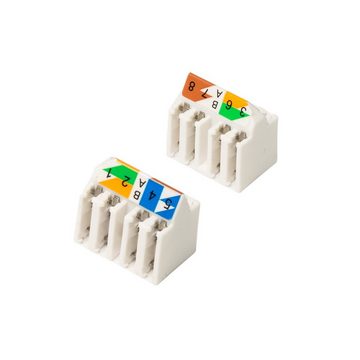 PremiumX 2x Netzwerkstecker Cat6A RJ45 Stecker LAN Netzwerk Werkzeuglos Netzwerk-Adapter