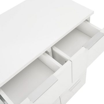vidaXL Kommode Sideboard Hochglanz-Weiß 60x35x80 cm Holzwerkstoff (1 St)