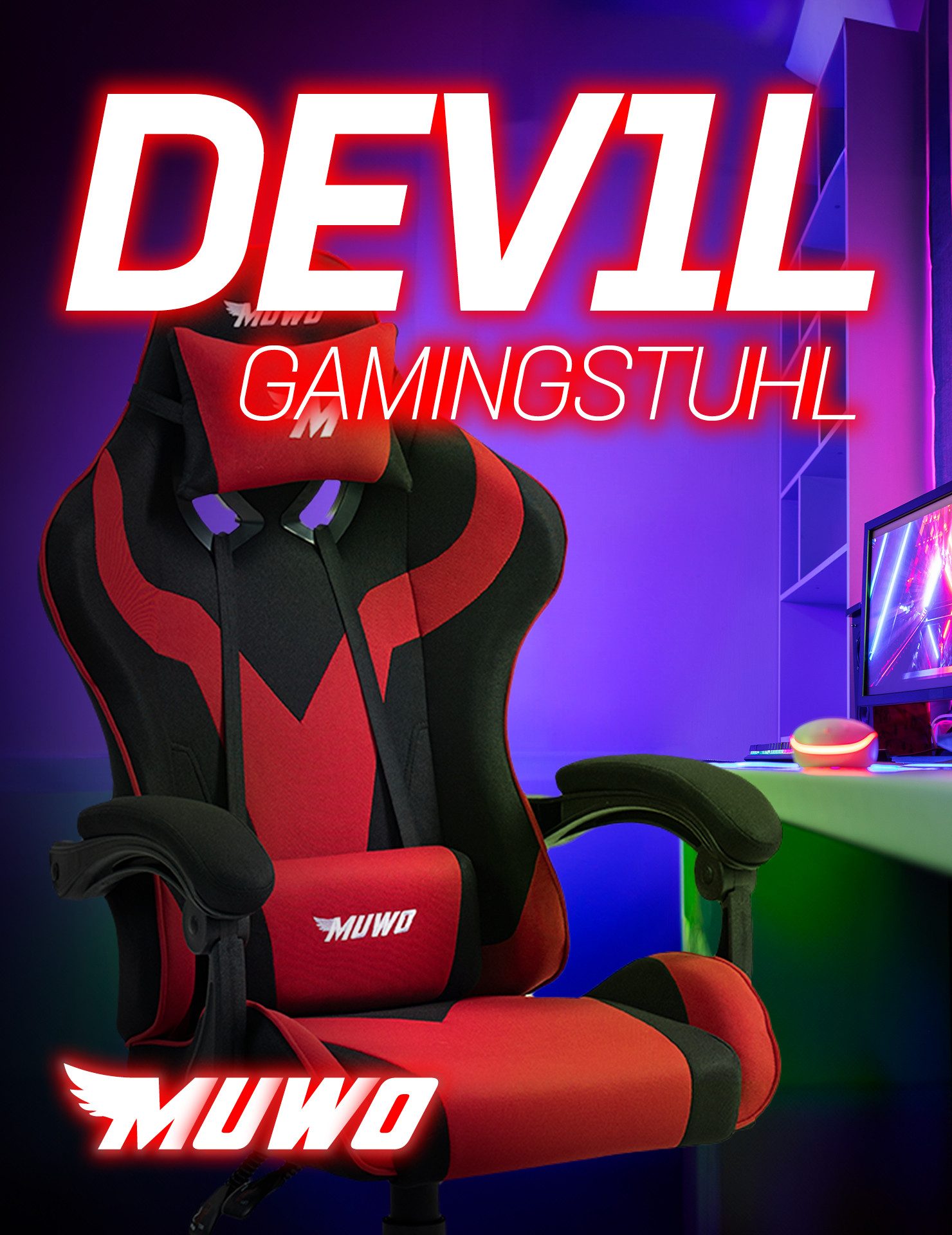 MUWO Drehstuhl "MystiX" E-Sports Gamingstuhl günstig online kaufen