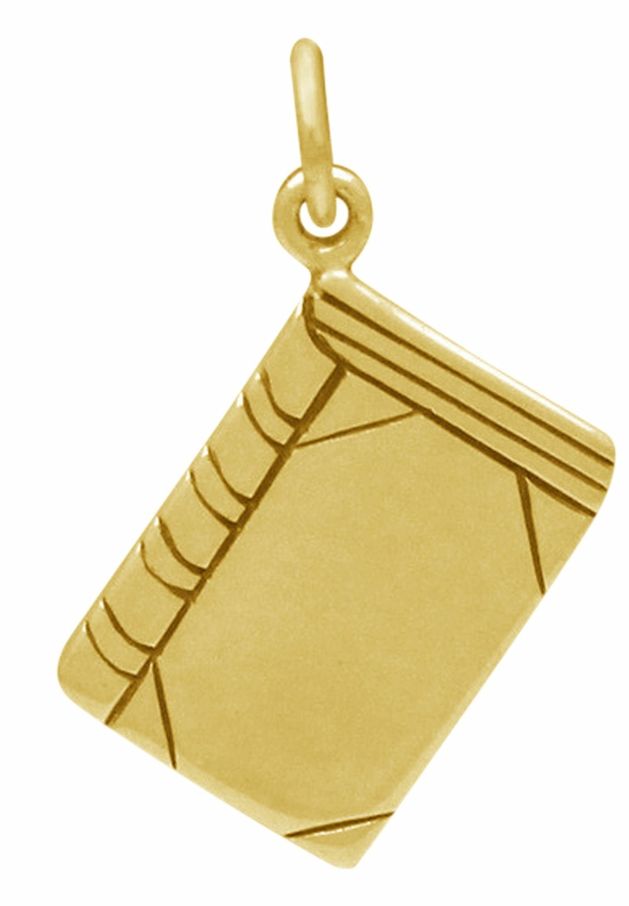 Gemshine Kette mit Anhänger gold coloured Buch, Schriftsteller, Bücherwurm