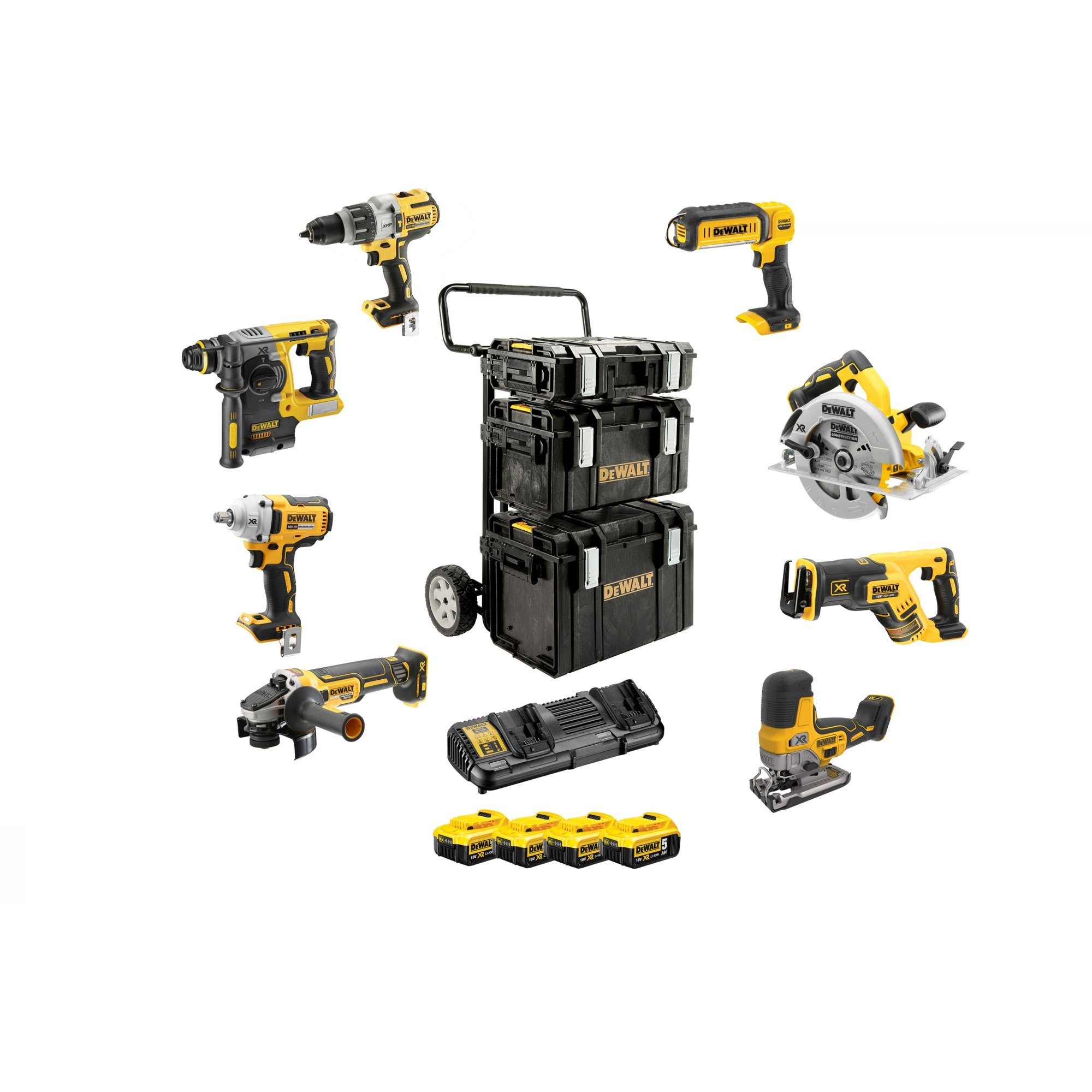 DeWalt Akku-Schlagbohrschrauber DEWALT Kombopack 18Volt DCK856P4, Akku