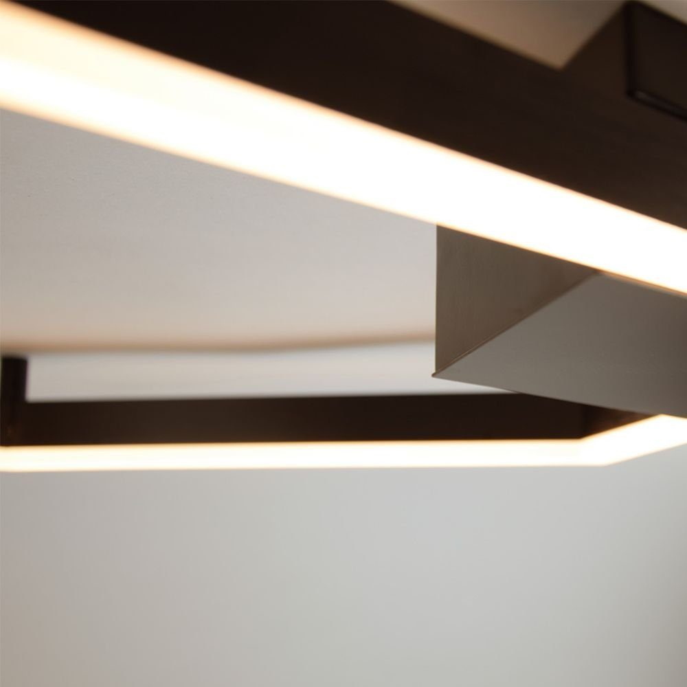 flach Deckenleuchte Hexa Warmweiß modern s.luce Schwarz, eckig Deckenlampe LED