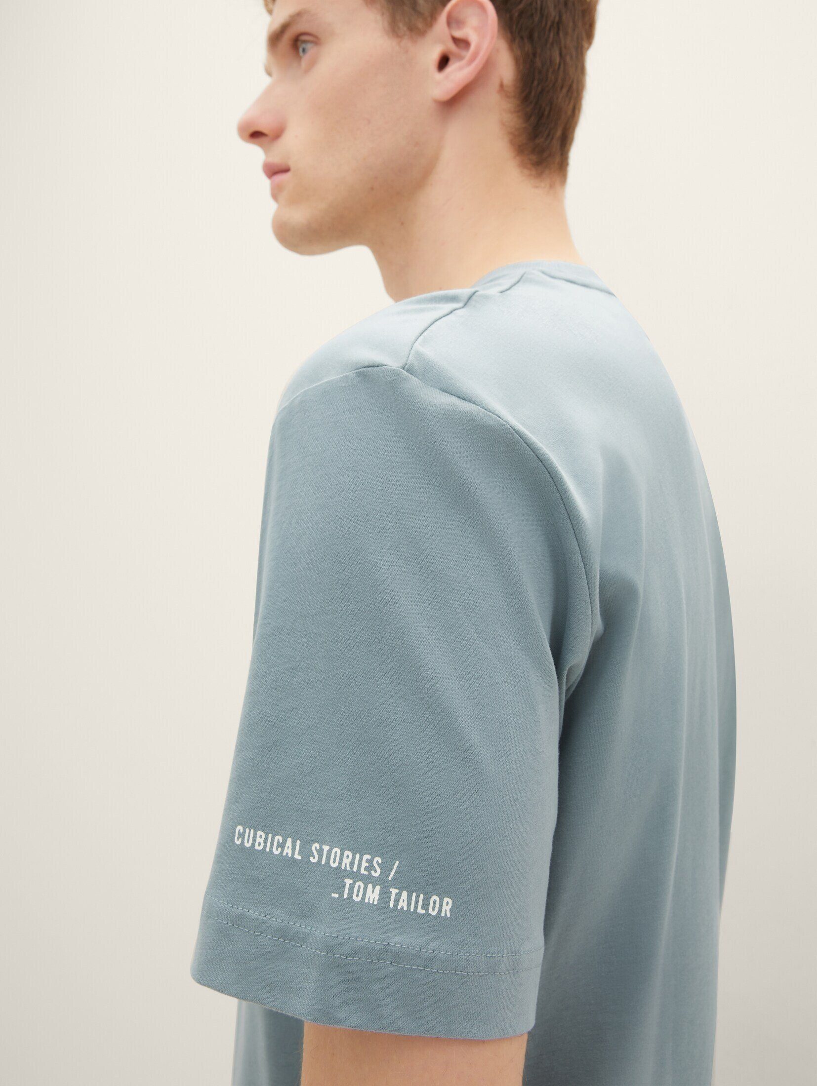 T-Shirt grey Print mit TAILOR TOM T-Shirt mint