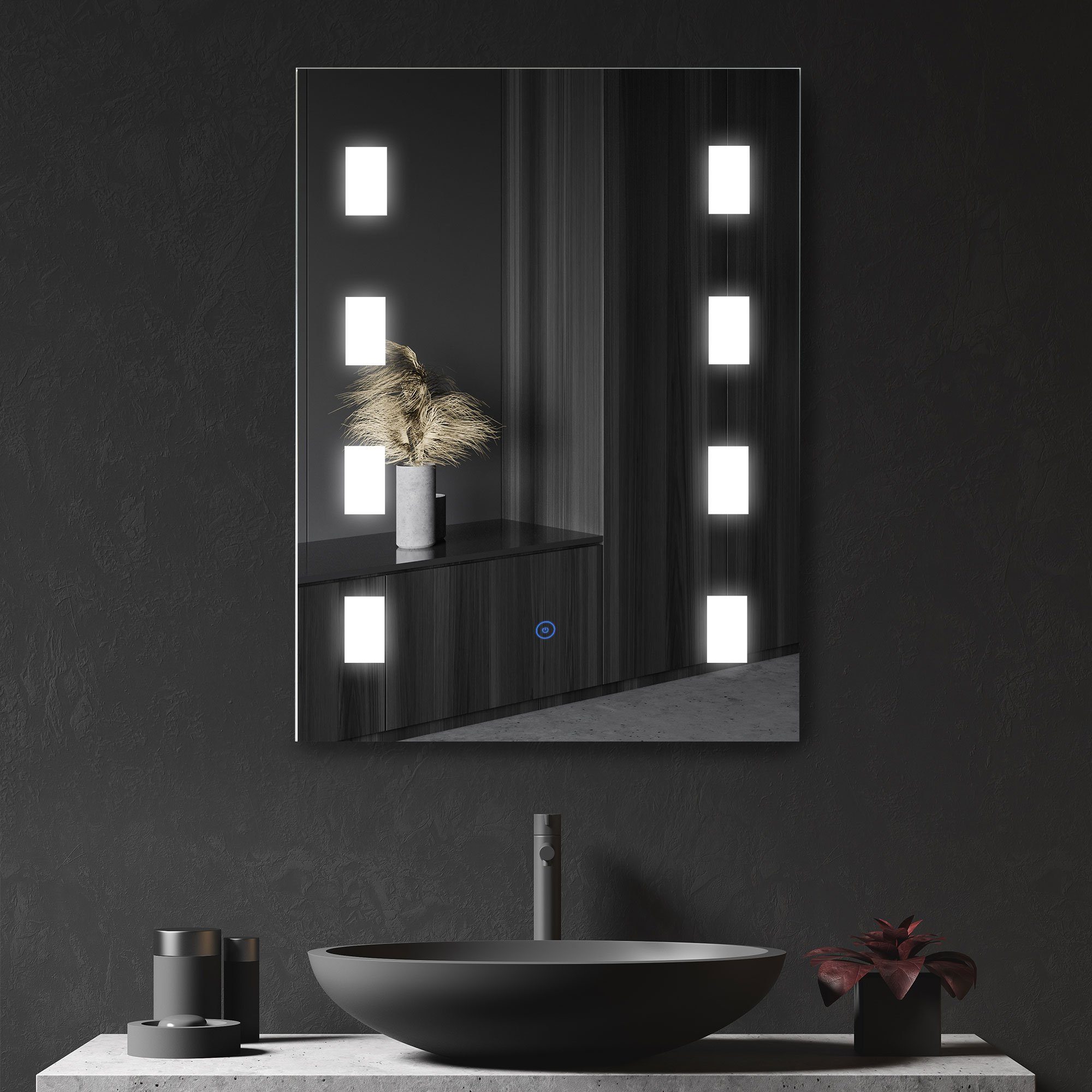 HOMCOM Spiegel Badezimmerspiegel mit LED Beleuchtung