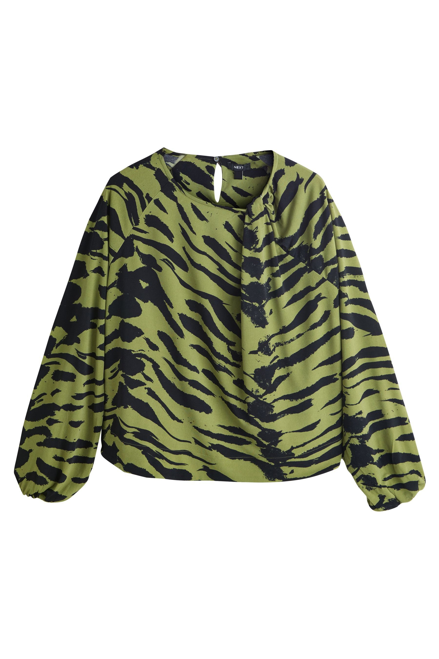 Next Langarmbluse Langärmelige Bluse mit Drehdetail am Ausschnitt (1-tlg)