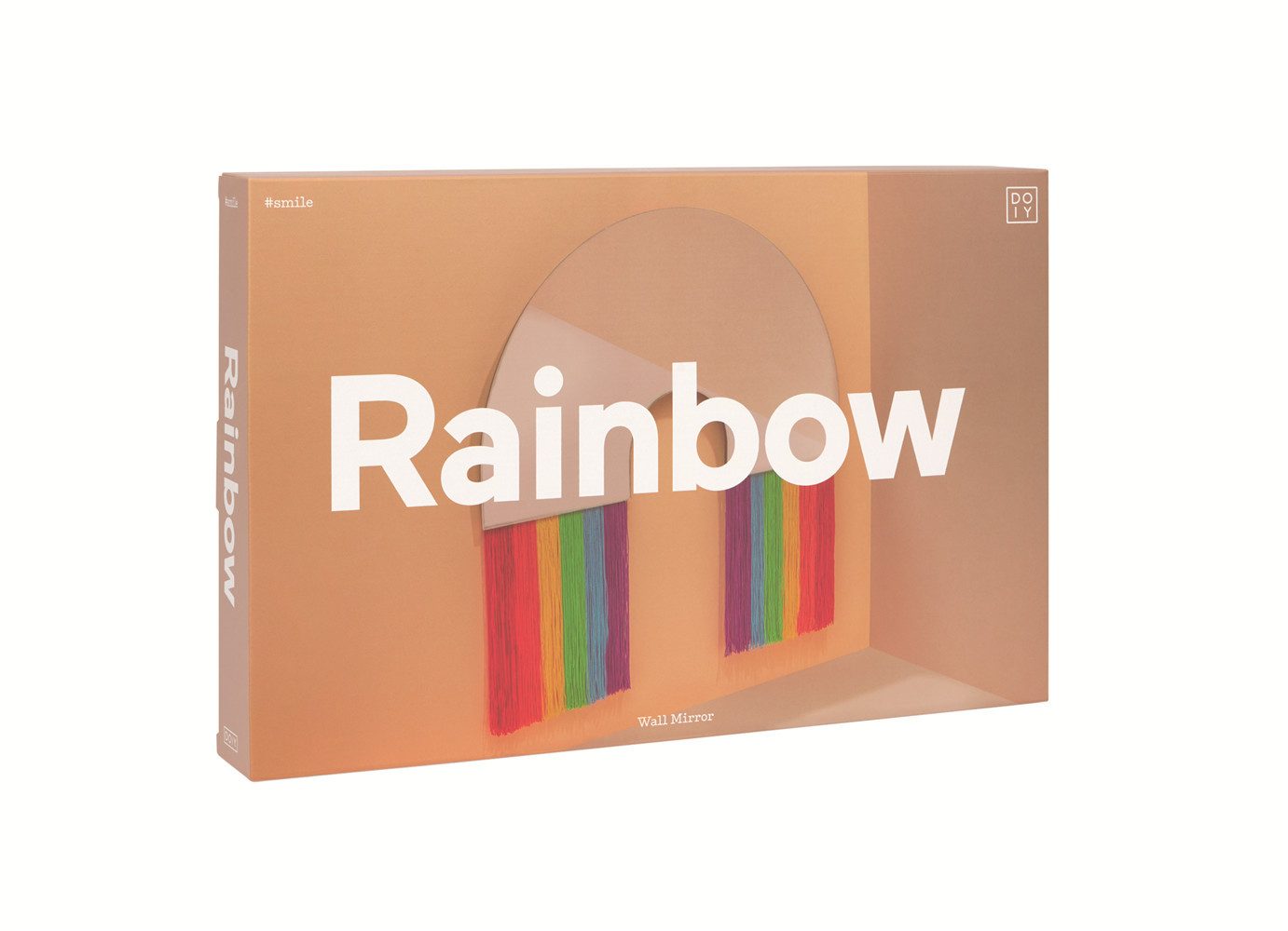 DOIY Wandspiegel Rainbow Spiegel (Regenbogen, 1-St., farbenfroh), mit bunten Stoffstreifen