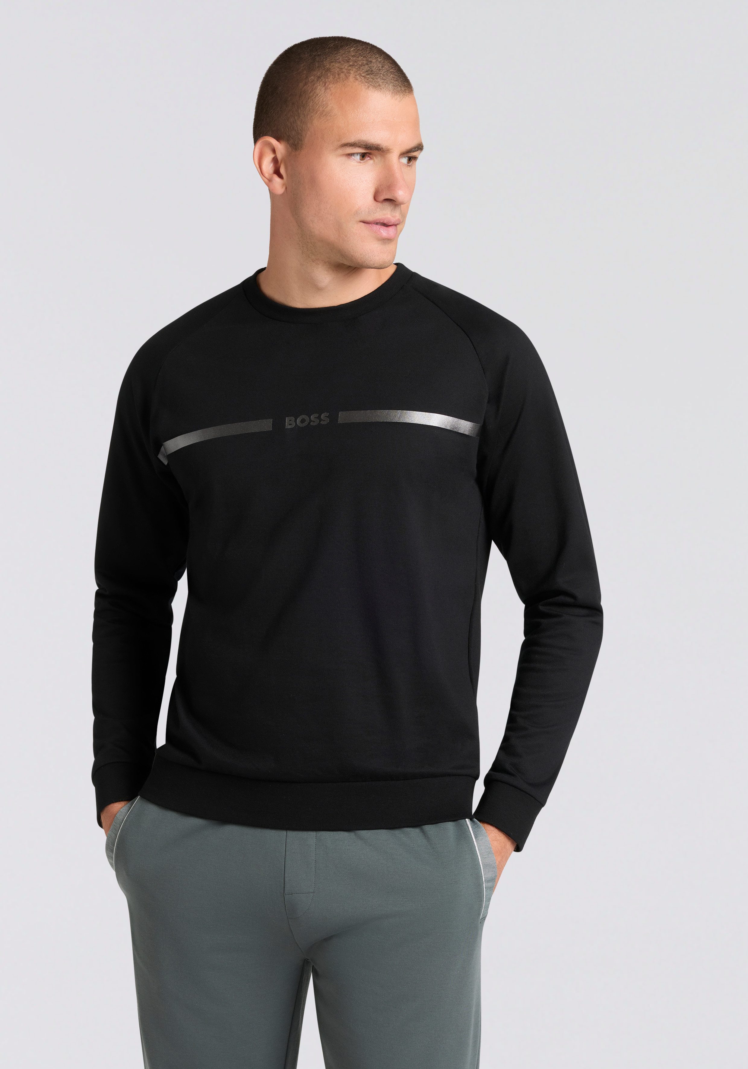 BOSS Sweatshirt Authentic Rundhalsausschnitt, regular fit, Logodruck günstig online kaufen