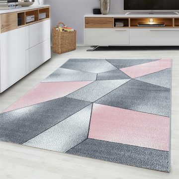 Teppich Designerteppich Kurzflorteppich Mosaikoptik, Angeycasa, rechteckig, Höhe: 7 mm, Wohnzimmer Esszimmer Schlafzimmer