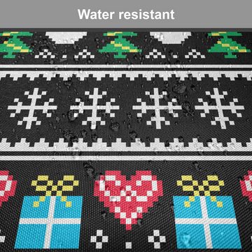 Abakuhaus Stuhlkissen Dekoratives wasserfestes Kissen mit Riemen für Küchensitze, Weihnachten Nordic Retro Borders