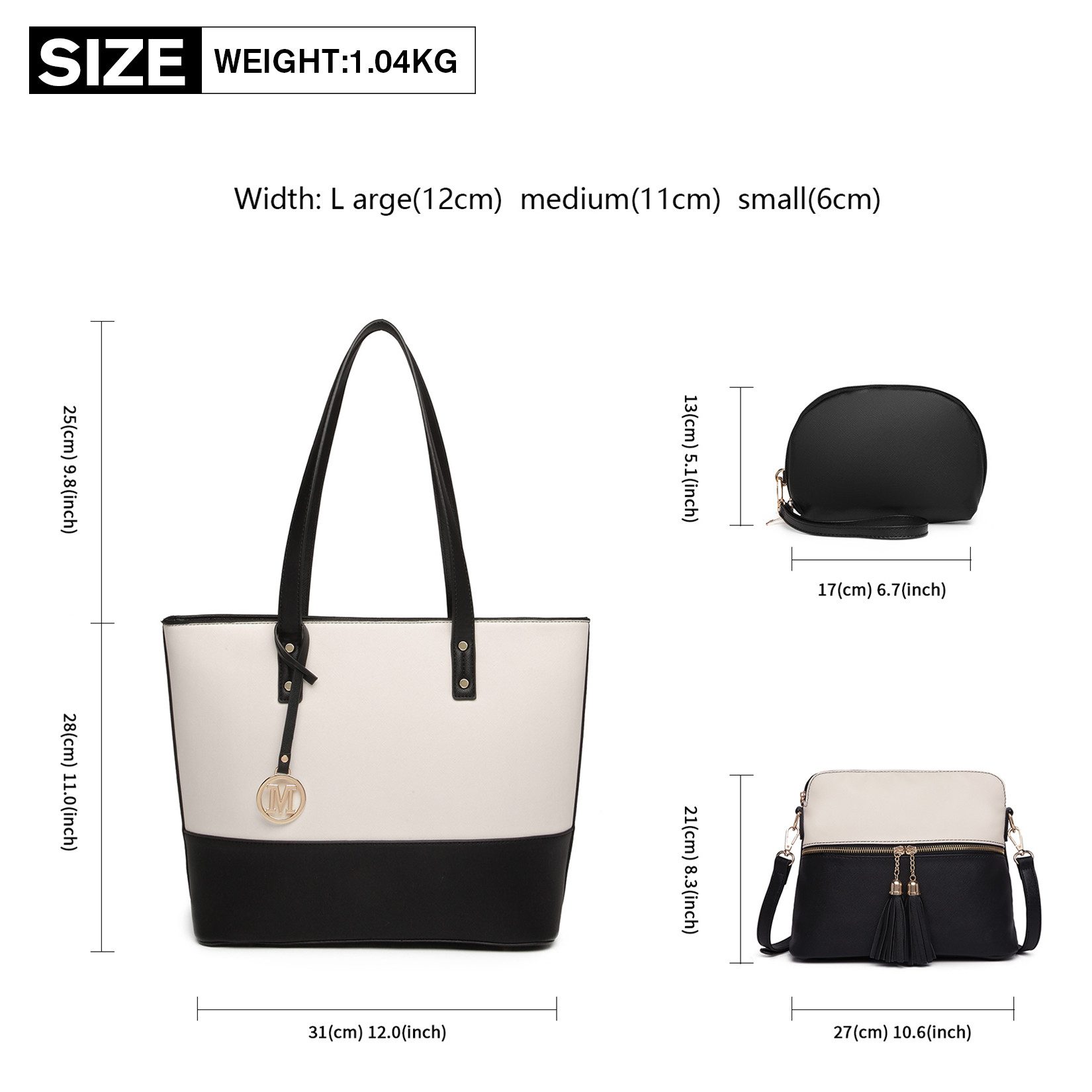 Miss Lulu Handtasche Damen 3-in-1 Handtaschen-Set günstig online kaufen