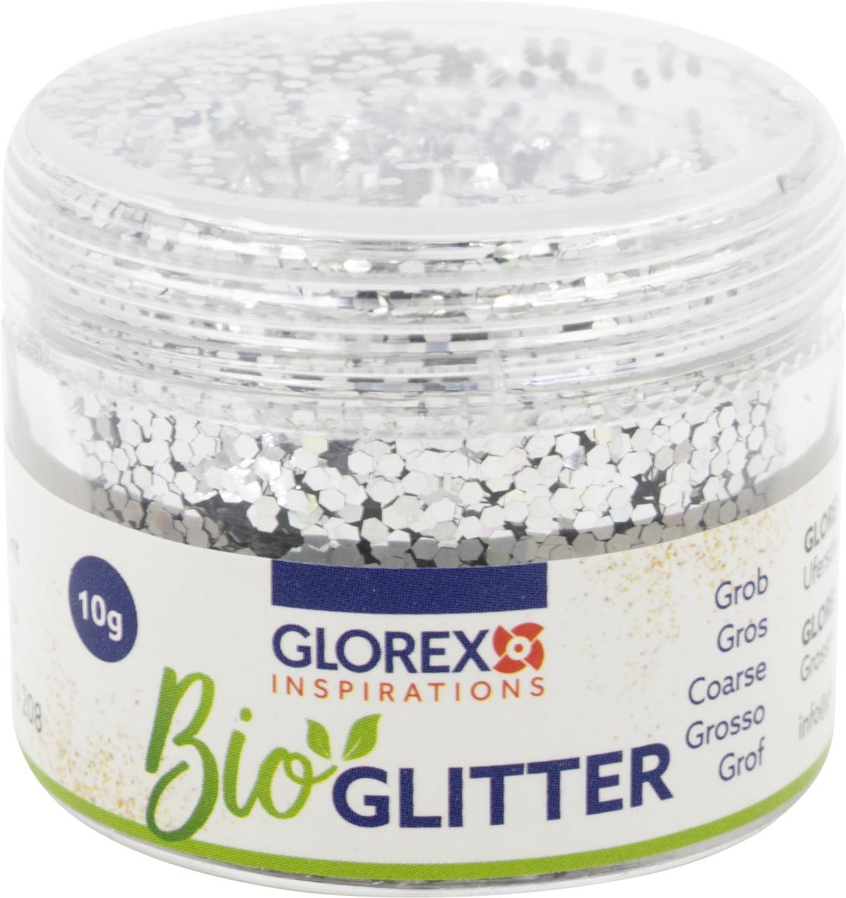 Glorex Bastelnaturmaterial Glorex Bio Glitter grob silber 10 g
